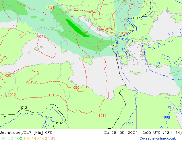 Prąd strumieniowy GFS nie. 29.09.2024 12 UTC