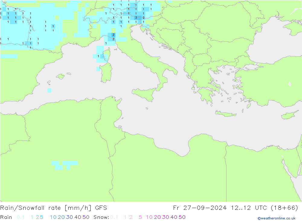 Kar/Yağmur Oranı GFS Cu 27.09.2024 12 UTC