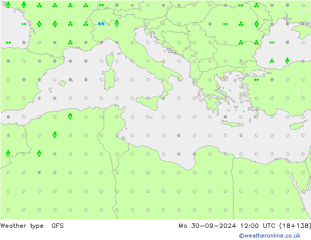 Weather type GFS Mo 30.09.2024 12 UTC