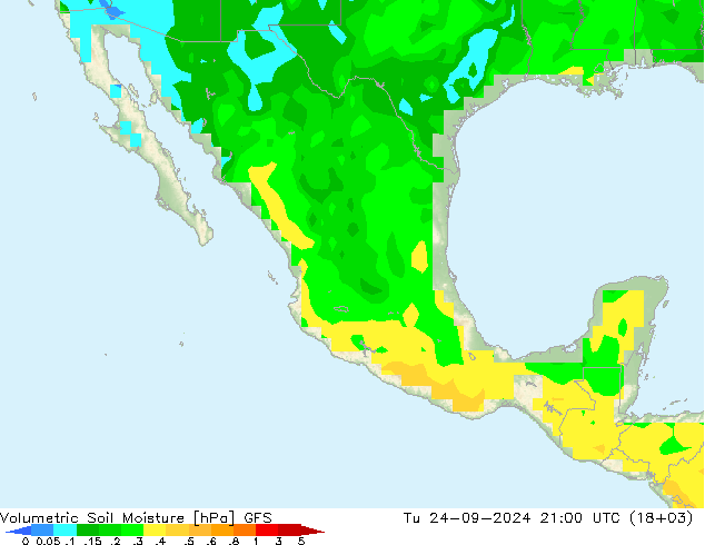 Volumetric Soil Moisture GFS wto. 24.09.2024 21 UTC