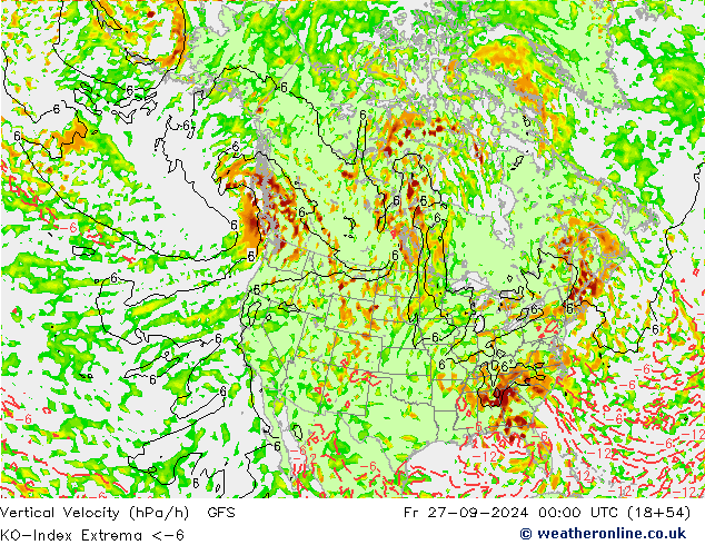 Konveksiyon - İndeks GFS Cu 27.09.2024 00 UTC