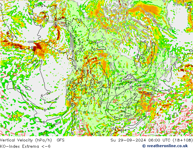 Convection-Index GFS dom 29.09.2024 06 UTC