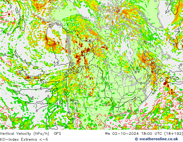 Convection-Index GFS We 02.10.2024 18 UTC