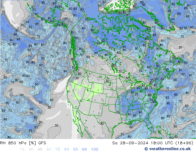 RH 850 hPa GFS Settembre 2024