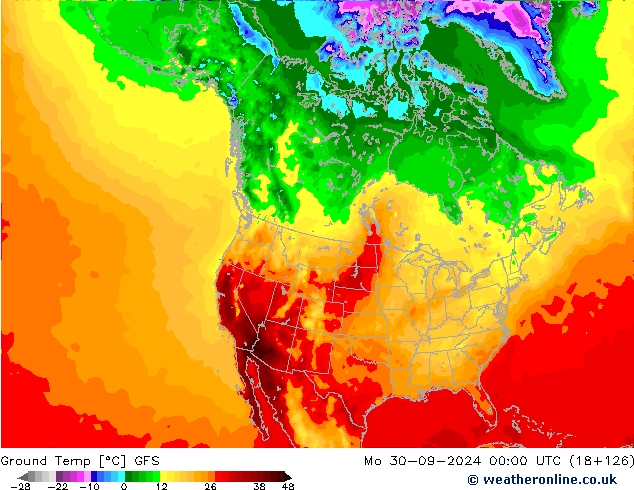 Ground Temp GFS Mo 30.09.2024 00 UTC