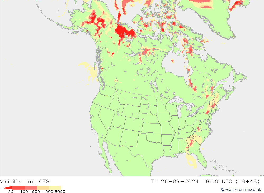 Visibility GFS Th 26.09.2024 18 UTC