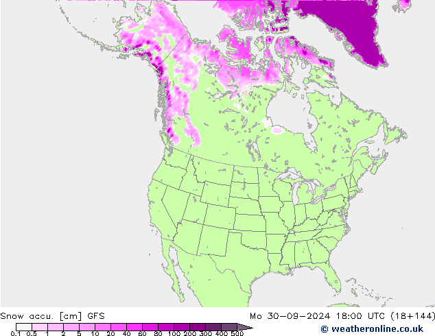 Snow accu. GFS Seg 30.09.2024 18 UTC