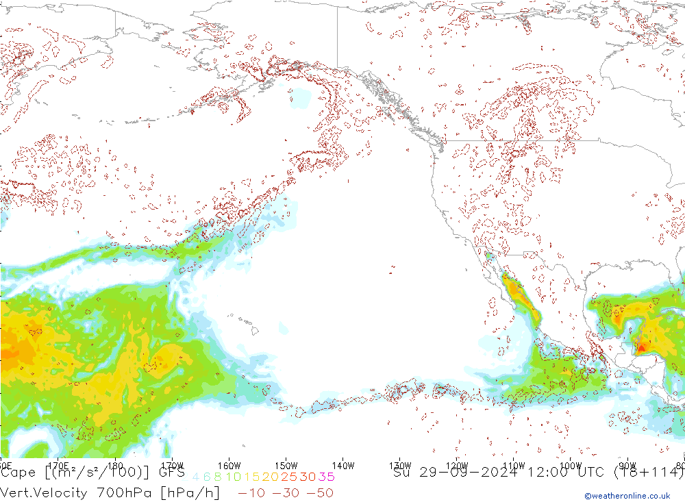 Cape GFS Paz 29.09.2024 12 UTC