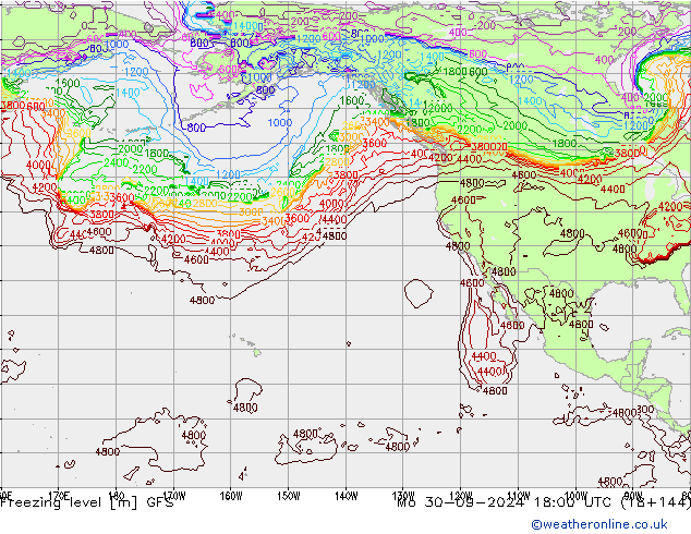 Frostgrenze GFS Mo 30.09.2024 18 UTC