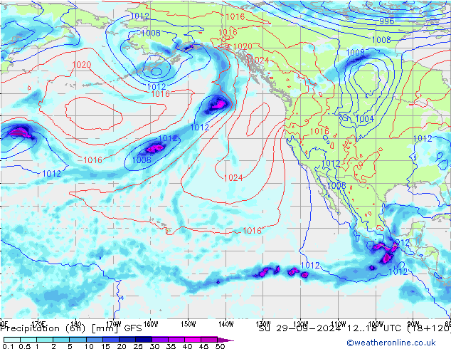 Z500/Rain (+SLP)/Z850 GFS So 29.09.2024 18 UTC