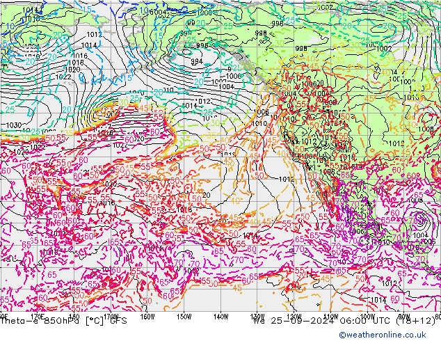 Theta-e 850hPa GFS September 2024