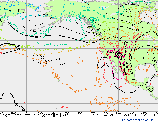 Height/Temp. 850 hPa GFS pt. 27.09.2024 06 UTC