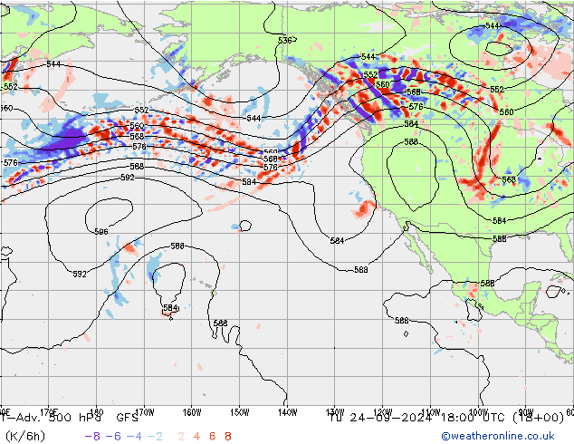 T-Adv. 500 hPa GFS  24.09.2024 18 UTC