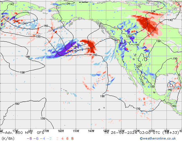 T-Adv. 850 hPa GFS Th 26.09.2024 03 UTC