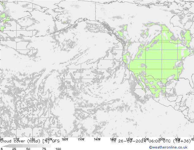 Nubi (totali) GFS gio 26.09.2024 06 UTC