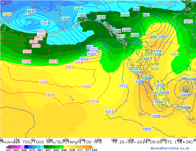 Thck 700-1000 hPa GFS  26.09.2024 09 UTC