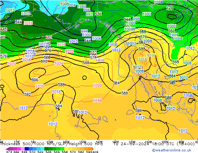 Thck 500-1000hPa GFS Ter 24.09.2024 18 UTC