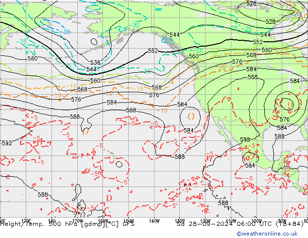 Height/Temp. 500 hPa GFS sab 28.09.2024 06 UTC