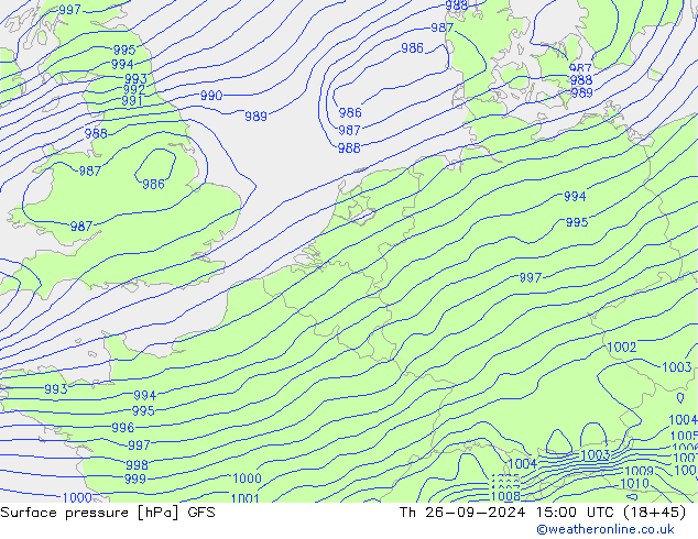 приземное давление GFS чт 26.09.2024 15 UTC