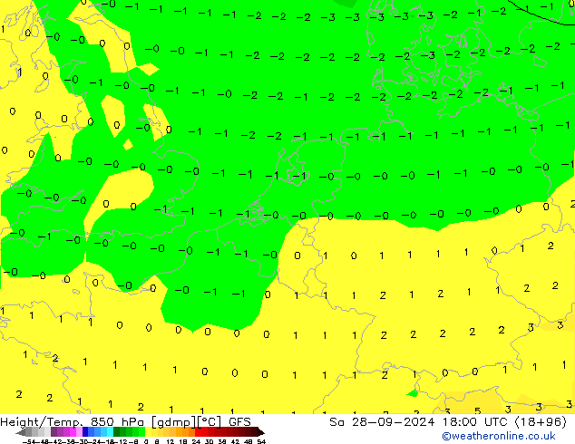 Z500/Rain (+SLP)/Z850 GFS sab 28.09.2024 18 UTC