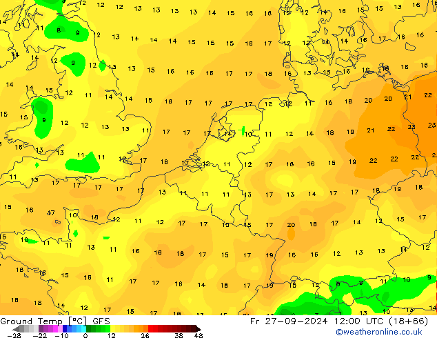 Ground Temp GFS Fr 27.09.2024 12 UTC