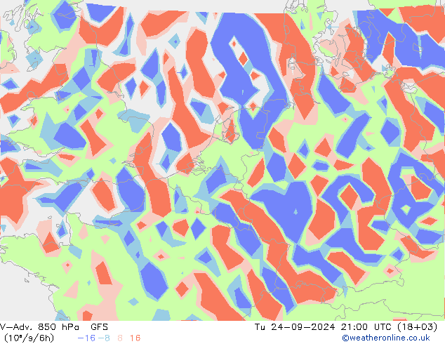 V-Adv. 850 hPa GFS Di 24.09.2024 21 UTC