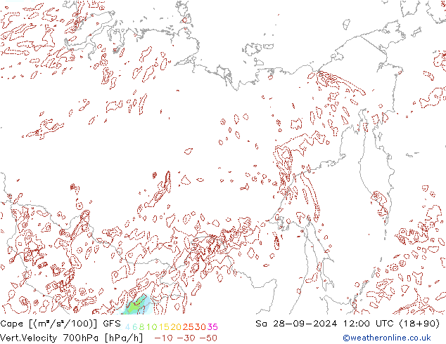 Cape GFS za 28.09.2024 12 UTC