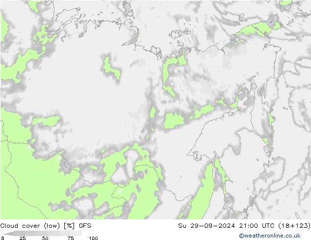 Nubes bajas GFS dom 29.09.2024 21 UTC