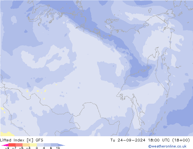 Lifted Index GFS di 24.09.2024 18 UTC