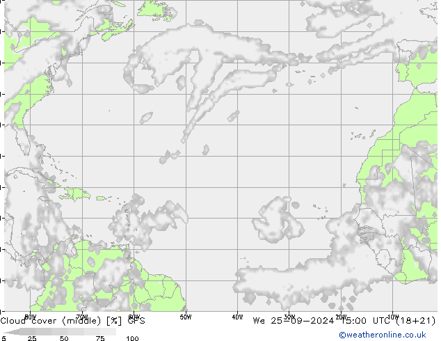 nuvens (médio) GFS Qua 25.09.2024 15 UTC