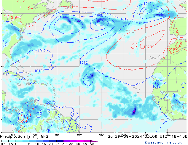 Precipitation GFS Su 29.09.2024 06 UTC