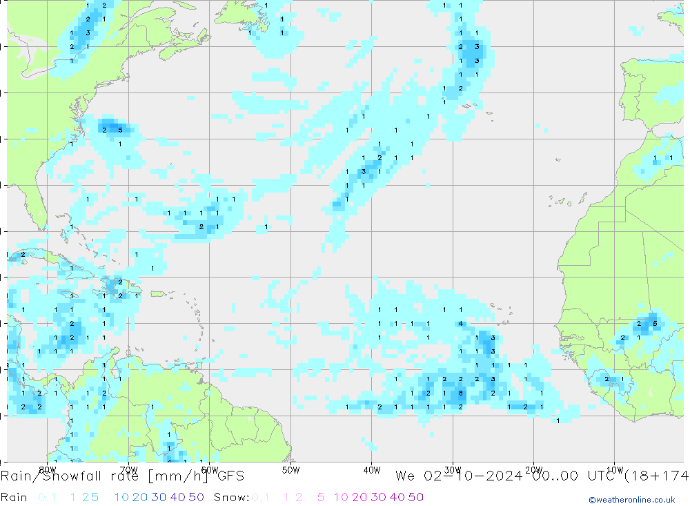 Regen/Sneeuwval GFS wo 02.10.2024 00 UTC