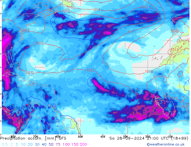 Totale neerslag GFS za 28.09.2024 21 UTC
