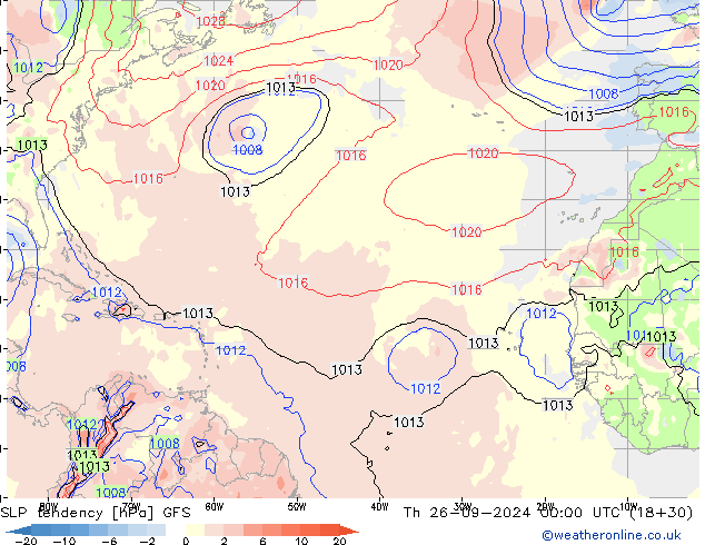 Drucktendenz GFS Do 26.09.2024 00 UTC