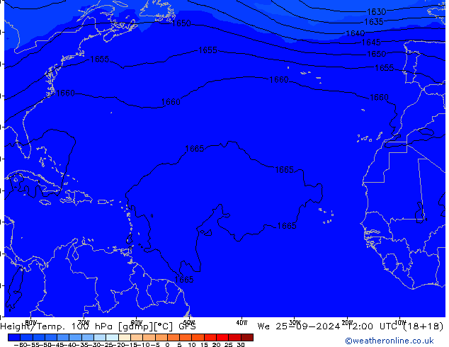 Height/Temp. 100 hPa GFS St 25.09.2024 12 UTC