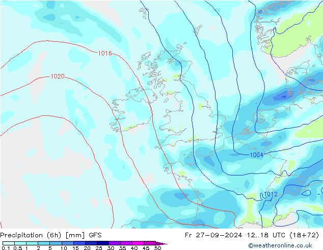 Z500/Regen(+SLP)/Z850 GFS vr 27.09.2024 18 UTC