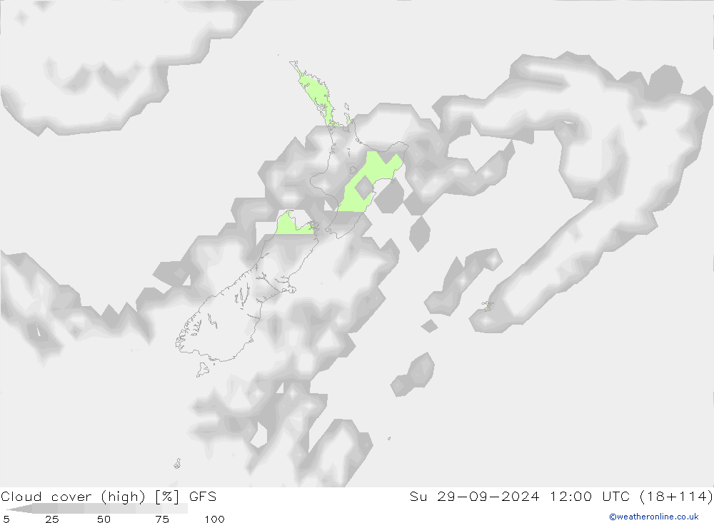 zachmurzenie (wysokie) GFS nie. 29.09.2024 12 UTC