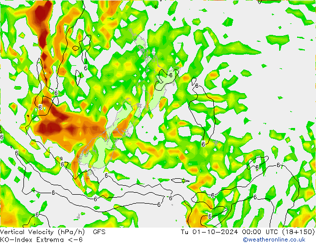 Convection-Index GFS mar 01.10.2024 00 UTC