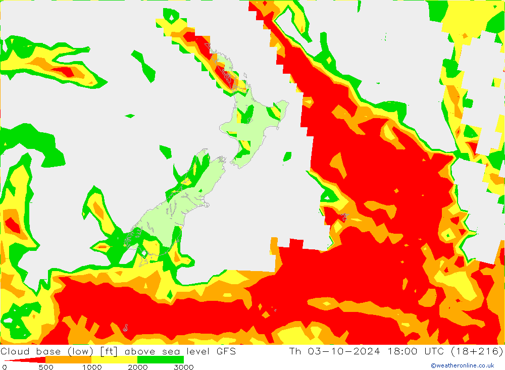 Cloud base (low) GFS Th 03.10.2024 18 UTC