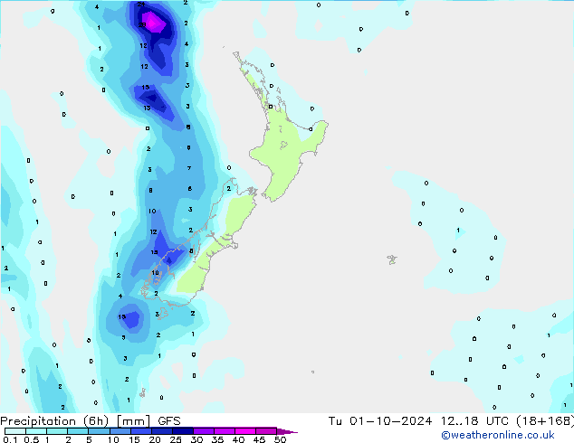 Z500/Rain (+SLP)/Z850 GFS mar 01.10.2024 18 UTC