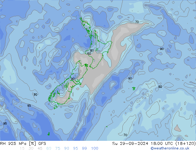 RH 925 hPa GFS Settembre 2024