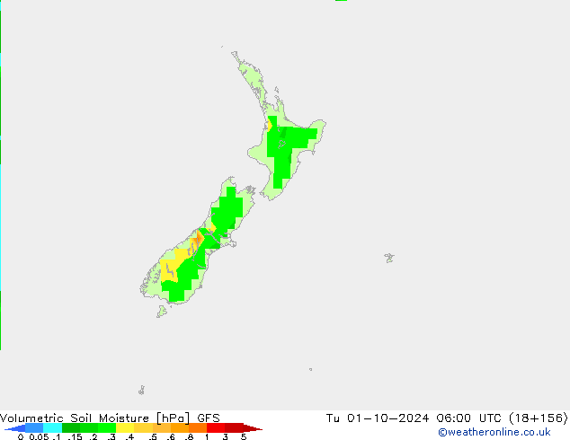 Volumetric Soil Moisture GFS вт 01.10.2024 06 UTC