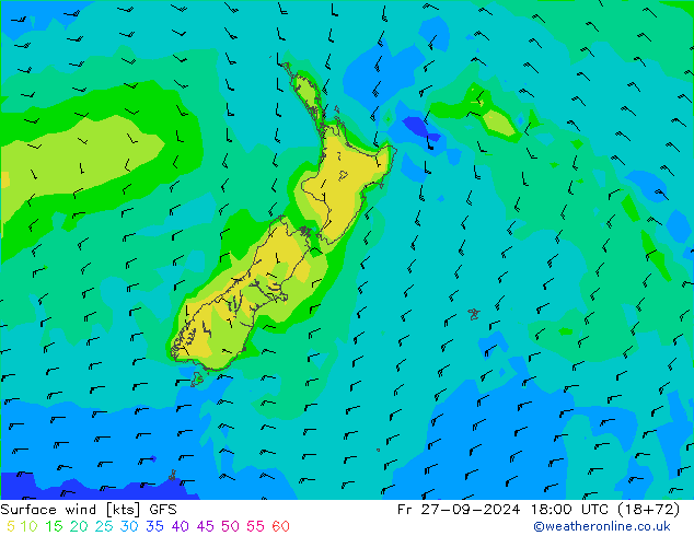 Bodenwind GFS Fr 27.09.2024 18 UTC