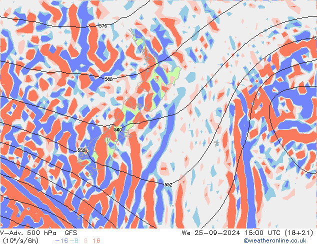 V-Adv. 500 hPa GFS mer 25.09.2024 15 UTC