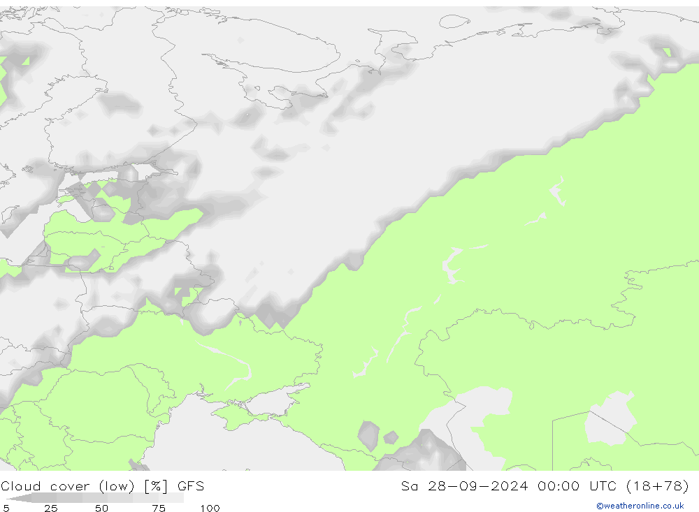 Nubi basse GFS sab 28.09.2024 00 UTC