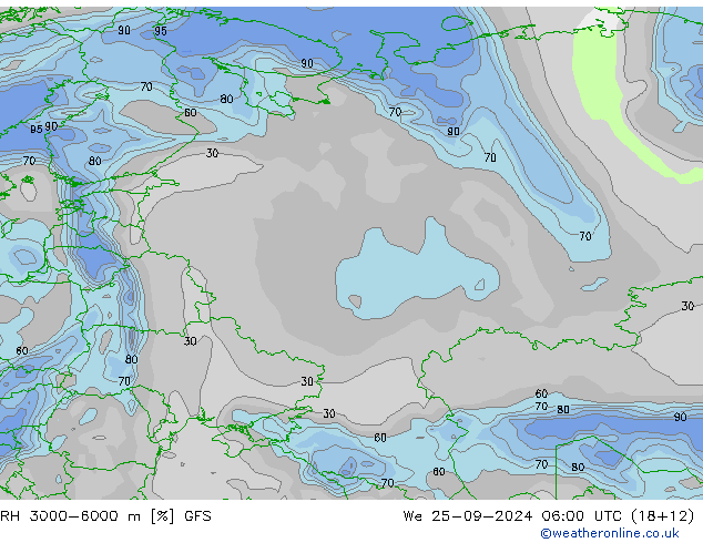 RH 3000-6000 m GFS We 25.09.2024 06 UTC