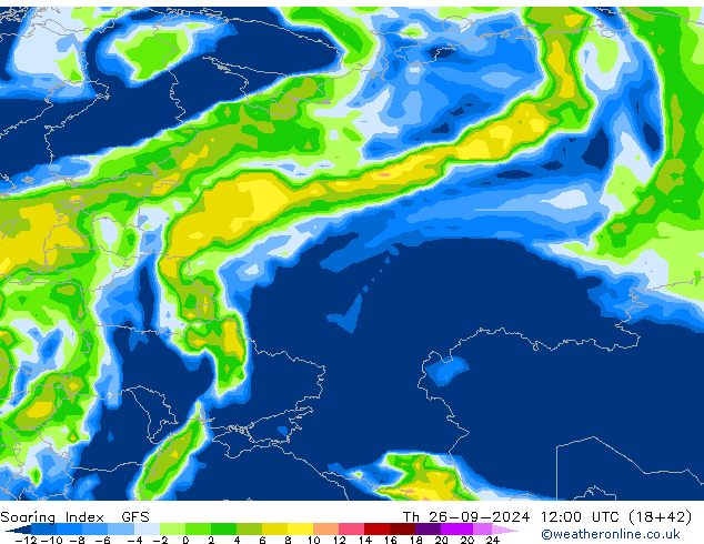 Yükselme İndeksi GFS Per 26.09.2024 12 UTC