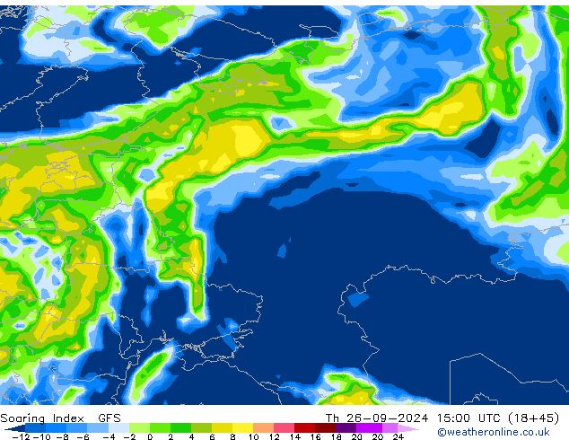 Soaring Index GFS чт 26.09.2024 15 UTC