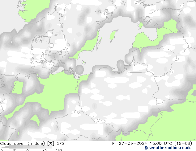 oblačnosti uprostřed GFS Pá 27.09.2024 15 UTC