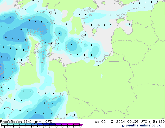 Z500/Rain (+SLP)/Z850 GFS St 02.10.2024 06 UTC